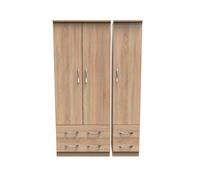 Hampshire Triple 4 Drawer Wardrobe In Bardolino Oak (Ready Assembled)