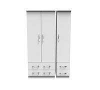 Hampshire Triple 4 Drawer Wardrobe In White Matt (Ready Assembled)