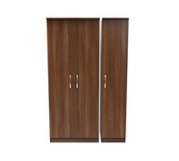 Hampshire Triple Plain Wardrobe In Noche Walnut (Ready Assembled)