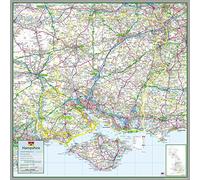 Hampshire - UK County Map - 103 x 103 cm