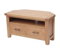 hampshire wooden corner tv unit in oak