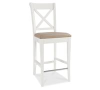 Hampstead Barstools - Set of 2 - Ivory Bonded Leather - X Back