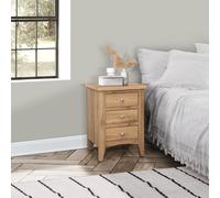 Hampstead Bedside Cabinet - 3 Drawer - Rustic Oak