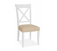 Hampstead Dining Chairs - Set of 2 - Ivory Bonded Leather - X Back