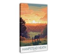 Hampstead Heath London Skylin Canvas Poster Bedroom Decor Landscape Office Room Decor Gift 08x12inch(20x30cm)