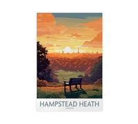 Hampstead Heath London Skylin Canvas Poster Bedroom Decor Landscape Office Room Decor Gift 12x18inch(30x45cm)