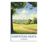 Hampstead Heath London Vintage Travel Poster 08x12inch(20x30cm) Canvas Art Poster And Wall Art Picture Print Modern Family Bedroom Decor