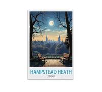 Hampstead Heath London Vintage Travel Poster 08x12inch(20x30cm) Canvas Art Poster And Wall Art Picture Print Modern Family Bedroom Decor