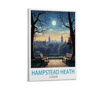 Hampstead Heath London Vintage Travel Poster 20x30inch(50x75cm) Canvas Art Poster And Wall Art Picture Print Modern Family Bedroom Decor