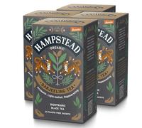Hampstead Organic & Biodynamic Darjeeling Tea Bags (4 Packs of 20), Light Black Leaf Infusion from Makaibari Estate, Floral & Aromatic, Home-Compostable Packaging