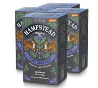 Hampstead Organic & Biodynamic Earl Grey Bags (4 Packs of 20), Darjeeling Black Infusion with Natural Bergamot Oil, Plastic-Free & Compostable