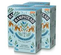 Hampstead Organic Peppermint & Spearmint Tea Bags (4 Packs of 20), Refreshing Herbal Infusion with Cooling Mint Notes, Plastic-Free Compostable Sachets