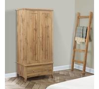 Hampstead Rustic Oak Effect 2 Door Wardrobe - 1 Drawer