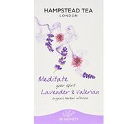 Hampstead Tea Organic Meditate Lavender and Valerian Sachets, Pack of 4, 20-Count