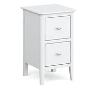 Hampstead White 2 Drawer Narrow Bedside Cabinet