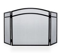 Hampton 3 Panel Fire Place Guard Fire Screen Spark Flame Guard Arched 3 Panel Folding Design, Black