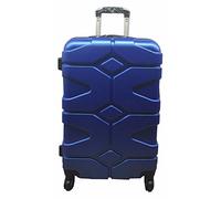 Hampton and Stewart Hard Shell Suitcase Luggage Case Trolley Cabin 4 Wheel Spinner 20" 24" 28" 32" Blue (XL (32"))