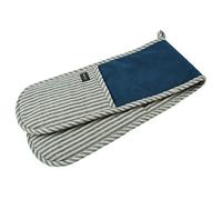 Hampton - Denim and Grey Stripe - Double Oven Glove - 100% Cotton