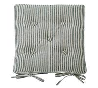 Hampton - Denim and Grey Stripe - Seat Pad 100% Cotton