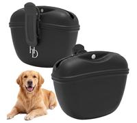 Hampton Distribution Silicone Dog Treat Pouch, Black, BPA Free Pet Treat Pouch for Pet Training with Magnetic Closure, Waist Clip & Portable Design
