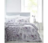 Hampton Floral Duvet Cover and Pillowcase Bed Set, Percale Cotton, Pink, King