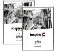Hampton Frames | A3 Backloader Picture Frame 2 Pack, Silver, 29.7x42cm, Acrylic Front | Wall Mount, Easy Load, Lightweight | Display Photos, Posters, Certificates