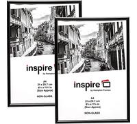 Hampton Frames | A4 Backloader Picture Frames, 2 Pack, Black, Acrylic Front | Easy-Load Design, Wall Mount or Stand | Display Photos, Posters, Certificates
