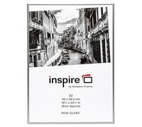 Hampton Frames ALUMINIUM Poster Certificate Photo Frame Acrylic (Non Glass) Silver A2 (42x59cm) PAAFA2B