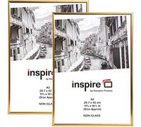 Hampton Frames BACKLOADER A3 (29.7x42cm) Gold Picture Poster Photo Certificate Display Frame - 2 PACK Acrylic (Non-Glass) Front A3MARGLD-2PK