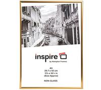 Hampton Frames | Backloader A3 Picture Frame, 29.7x42cm, Gold, Acrylic Front | Easy-Open Design, Lightweight, Wall Mount | Poster, Photo, Certificate Display