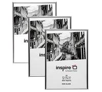 Hampton Frames Backloader A4 Picture Frame Set | 21x29.7cm Silver, Acrylic Front, 3 Pack | Drop-In Back, Wall or Freestanding | Display Photos, Posters, Certificates