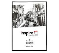 Hampton Frames BACKLOADER Poster Certificate Photo Frame Acrylic (Non Glass) Black A2 (42x59cm) A2MARBL