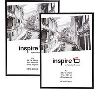 Hampton Frames BACKLOADER Range A3 Black Picture Poster Photo Frame Acrylic (Non Glass) A3MARBLX-2PK