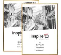 Hampton Frames, Backloader Poster Frame Set, A2 42x59cm, Gold, Acrylic Non-Glass | Easy Back Loading, Lightweight Design, Shatterproof | Display Posters & Art Securely