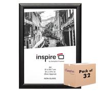 Hampton Frames BLACKWOOD A4 (21x29.7cm) - Bulk Box of 32 - Black Poster Frame Acrylic (Non-Glass) Front PAWFA4BBLKX-BOX32