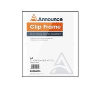 Hampton Frames CLIP A4 Photo Poster Display Frame with Perspex Front (Non-Glass), 21x29.7cm, MDF Back, Portrait or Landscape, CF2130-NG