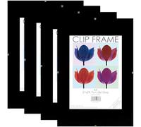 Hampton Frames CLIP FRAME 4x Frame Pack Photo Frames Poster Certificate Display Frame Acrylic Aperture (Non Glass) A4 (21x30cm) CF2130NG-4PK