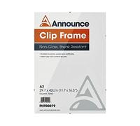 Hampton Frames CLIP Photo Poster Display Clip Frame Perspex Acrylic (Non Glass) A3 (29.7x42cm) CF3042NG