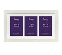 Hampton Frames COLUMBIA 3-6x4 (10x15cm) White Multi Aperture Acrylic (Non-Glass) COL364WHNGX