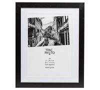 Hampton Frames COLUMBIA A4 (21x30cm) Black Picture Poster Photo Frame with Mount Acrylic (Non-Glass) COL2130MTNG