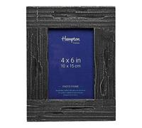 Hampton Frames FARMHOUSE Uniquely Distressed Black Painted Wood Photo Frame Shabby Chic 4x6 (10x15cm) FRM53846B