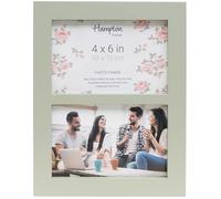 Hampton Frames GALLERY Sage Split double frame - Two 4x6 (10x15cm) Sage Green Picture Photo Frame Glass GAL04SG