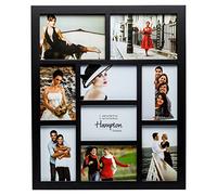 Hampton Frames GALLERY Seven - 4x6 (10x15cm) Two - 5x7 (13x18cm) Black Nine Aperture Photo Frame Acrylic (Non-Glass) 1232BLK9