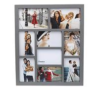 Hampton Frames GALLERY Seven - 4x6 (10x15cm) Two - 5x7 (13x18cm) Grey Nine Aperture Photo Frame Acrylic (Non-Glass) GAL9APGY