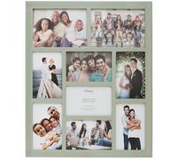 Hampton Frames GALLERY Seven - 4x6 (10x15cm) Two - 5x7 (13x18cm) Sage Green Nine Aperture Photo Frame Acrylic (Non-Glass) GAL9APSG