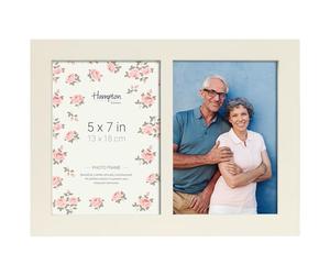 Hampton Frames GALLERY White Split double frame - Two 5x7 (13x18cm) White Picture Photo Frame Glass GAL05WHT