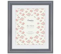 Hampton Frames HELENA 8x10 (20x25cm) Grey Frame With White Mount Picture Photo Frame Glass HEL12GR80
