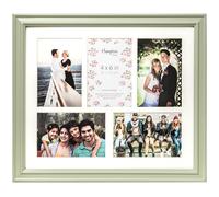 Hampton Frames | HELENA Collage Picture Frame | 5x 4x6 Sage Green MDF, Acylic, White Mount | Wall Mount, Landscape or Portrait | Display Multiple Photos, Home Décor