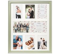 Hampton Frames HELENA Multi Aperture Eight - 6-4x6 & 2-5x7 Sage Green Picture Photo Frame plexi (Non-Glass) HEL8APSG