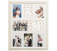 Hampton Frames HELENA Multi Aperture Eight - 6-4x6 & 2-5x7 White Picture Photo Frame plexi (Non-Glass) HEL8APWH